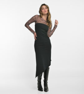 Vestido strapless de punta negro