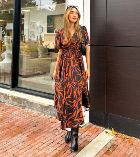 Vestido largo puntas negro líneas - Imagen 6