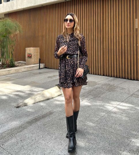 Vestido Corto Chifon Manchas - Imagen 5