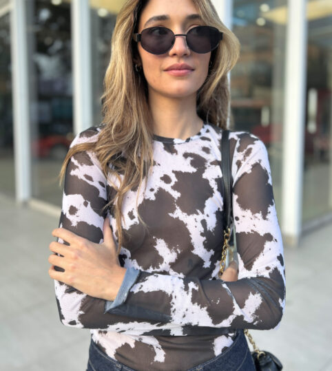 Blusa Malla Cow Print