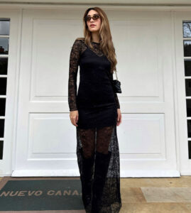 Vestido Largo Encaje Negro