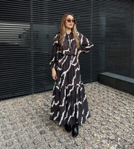 Vestido Largo Chifón Líneas