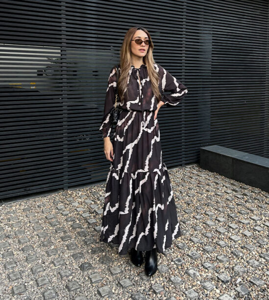 Vestido Largo Chifón Líneas