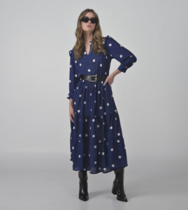 Vestido Midi Chifón Puntos
