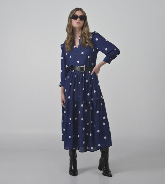 Vestido Midi Chifón Puntos