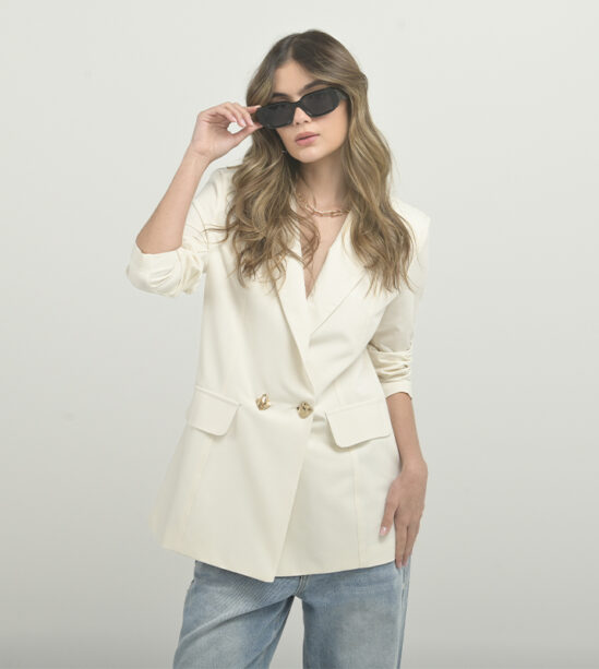 Blazer Crema Botón Dorado