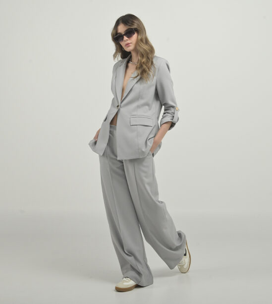 Set Blazer Oversize y Pantalón Gris