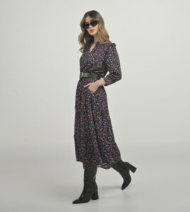 Vestido Midi Chifón Mini Flores